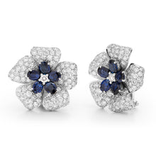 Load image into Gallery viewer, Big Sapphires Flowers Earrings
