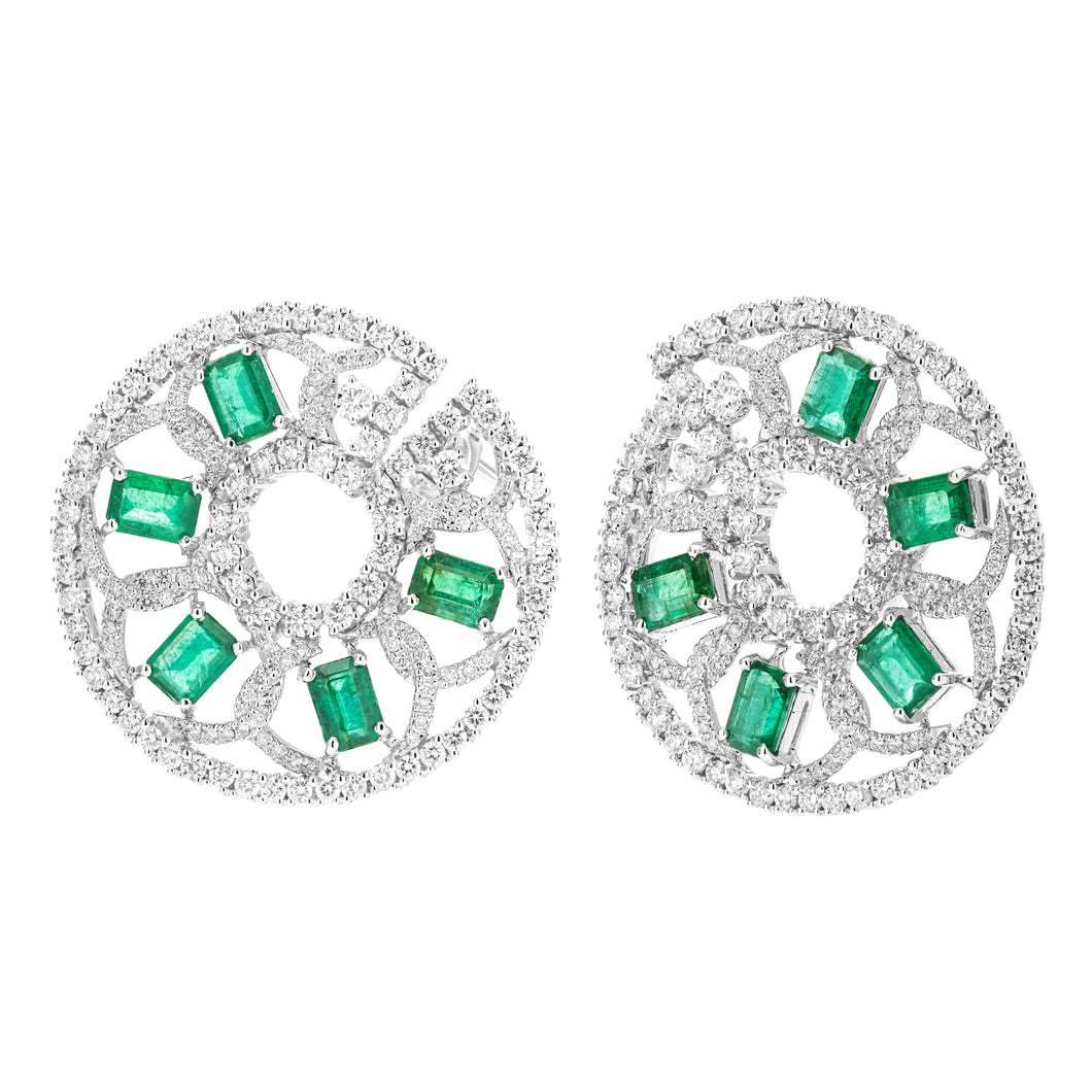 Geometrical Emeralds Earrings