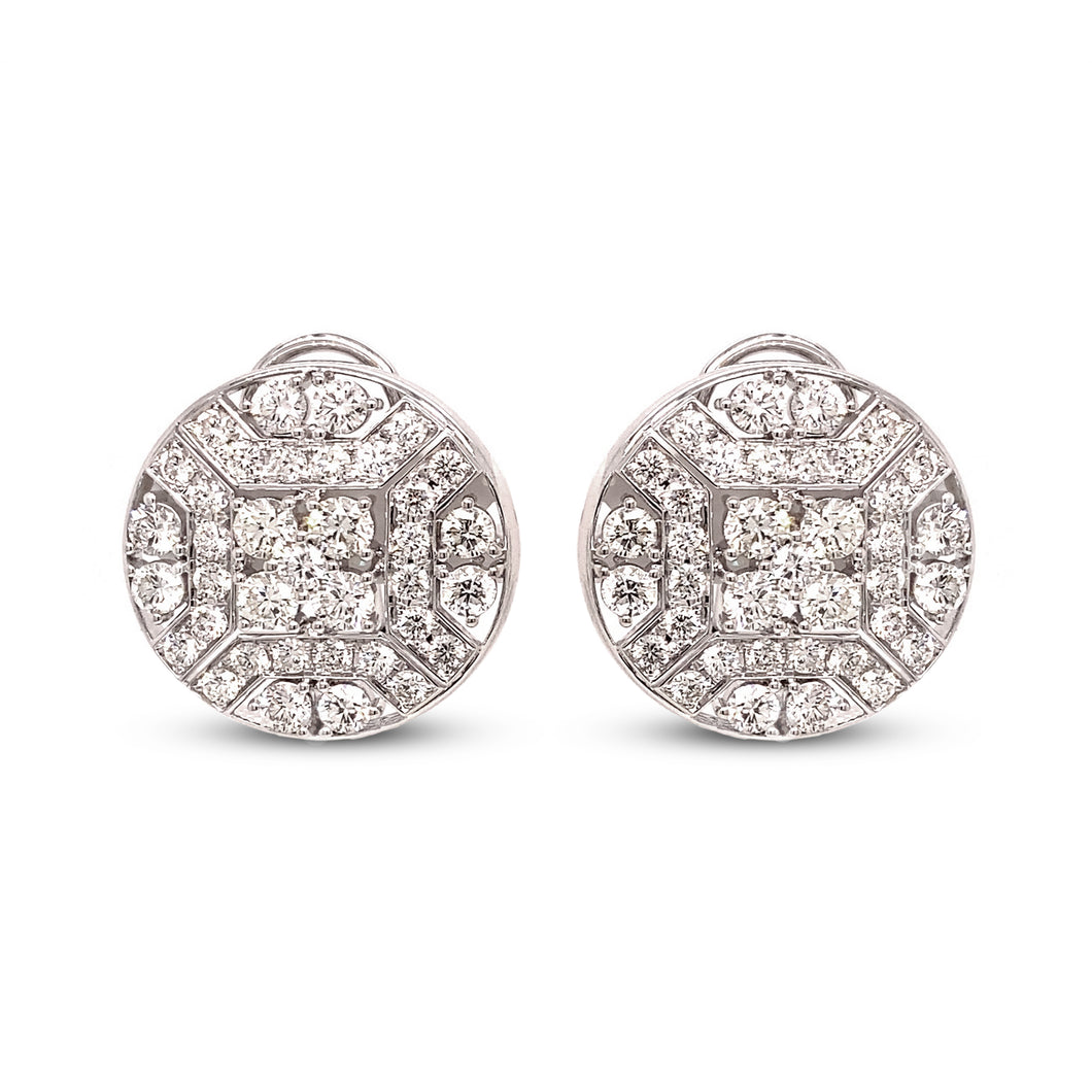 Circle Lobe Diamond Earrings