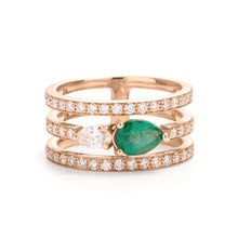 Load image into Gallery viewer, Rose Gold and Emerald Ring
