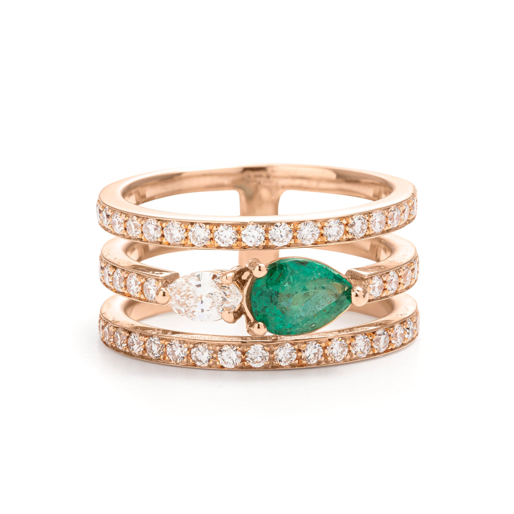 Rose Gold and Emerald Ring