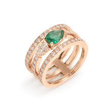 Load image into Gallery viewer, Rose Gold and Emerald Ring
