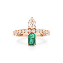 Load image into Gallery viewer, Emerald and Diamond Ring

