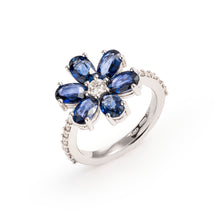 Load image into Gallery viewer, Sapphires Flower Ring
