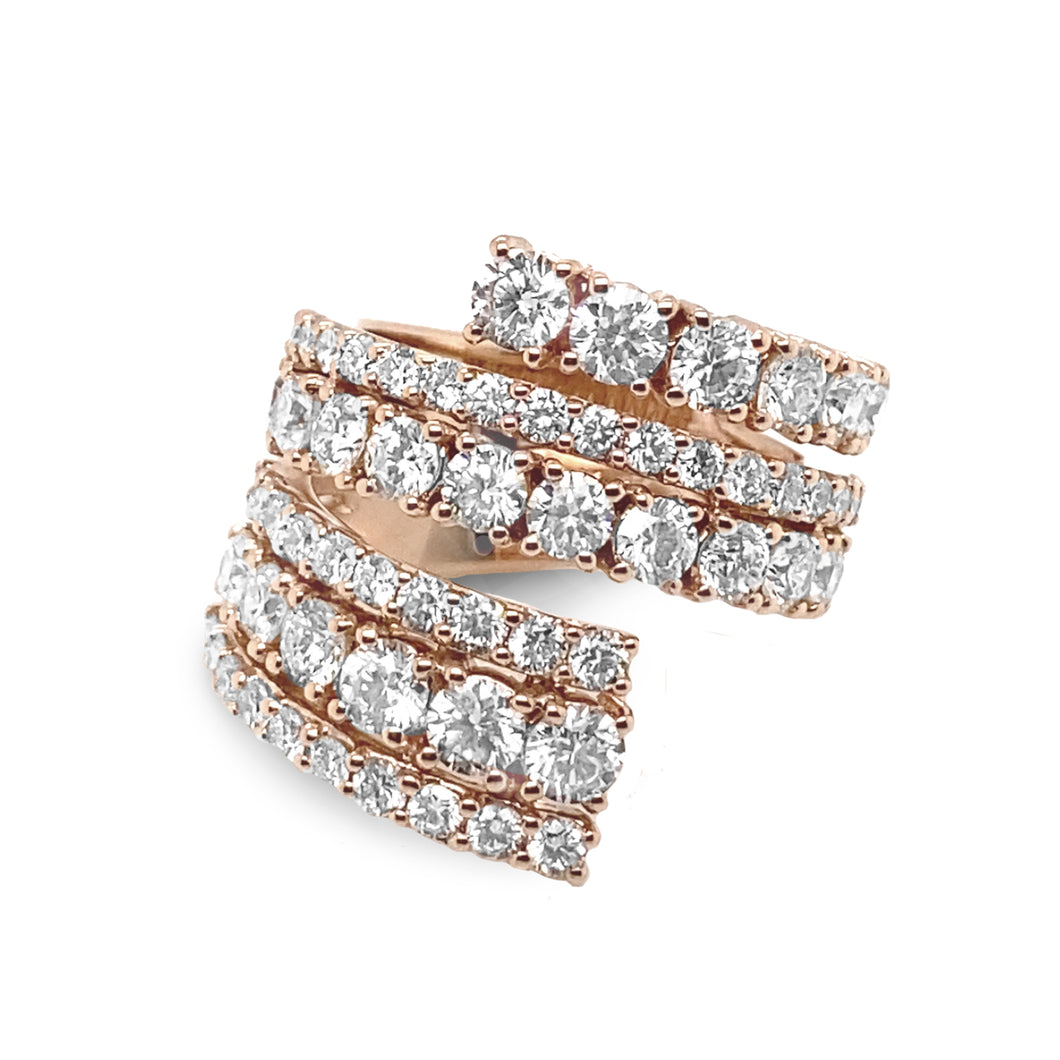 Rose Gold Twisted Diamond Ring