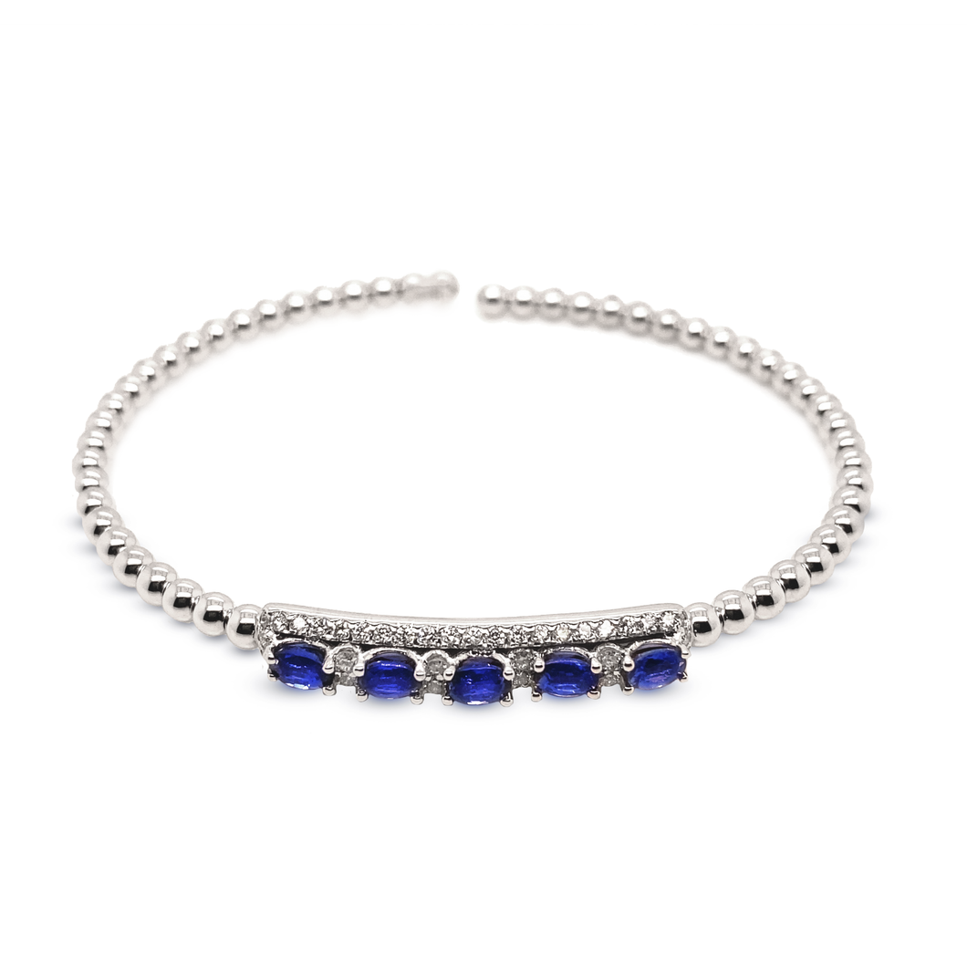 Oval Sapphires Bangle Bracelets