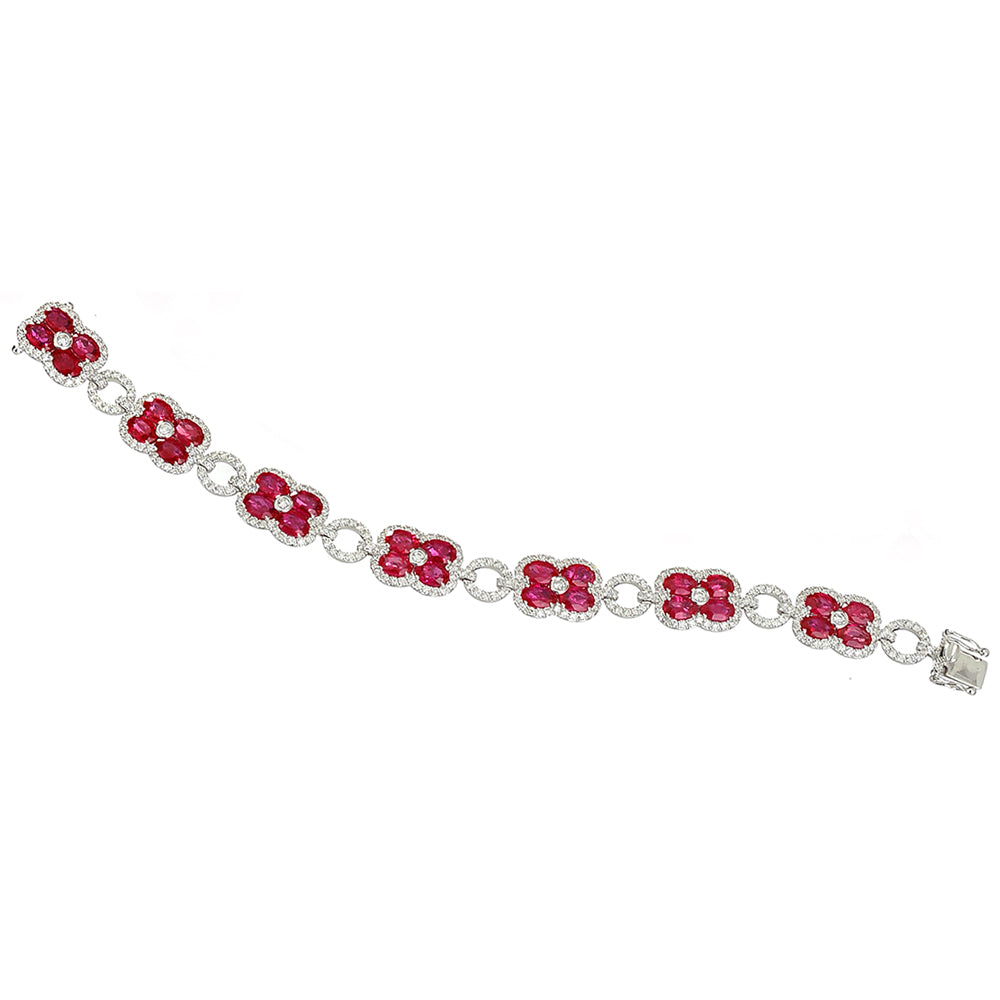 Ruby and Diamond Flexible Bracelet